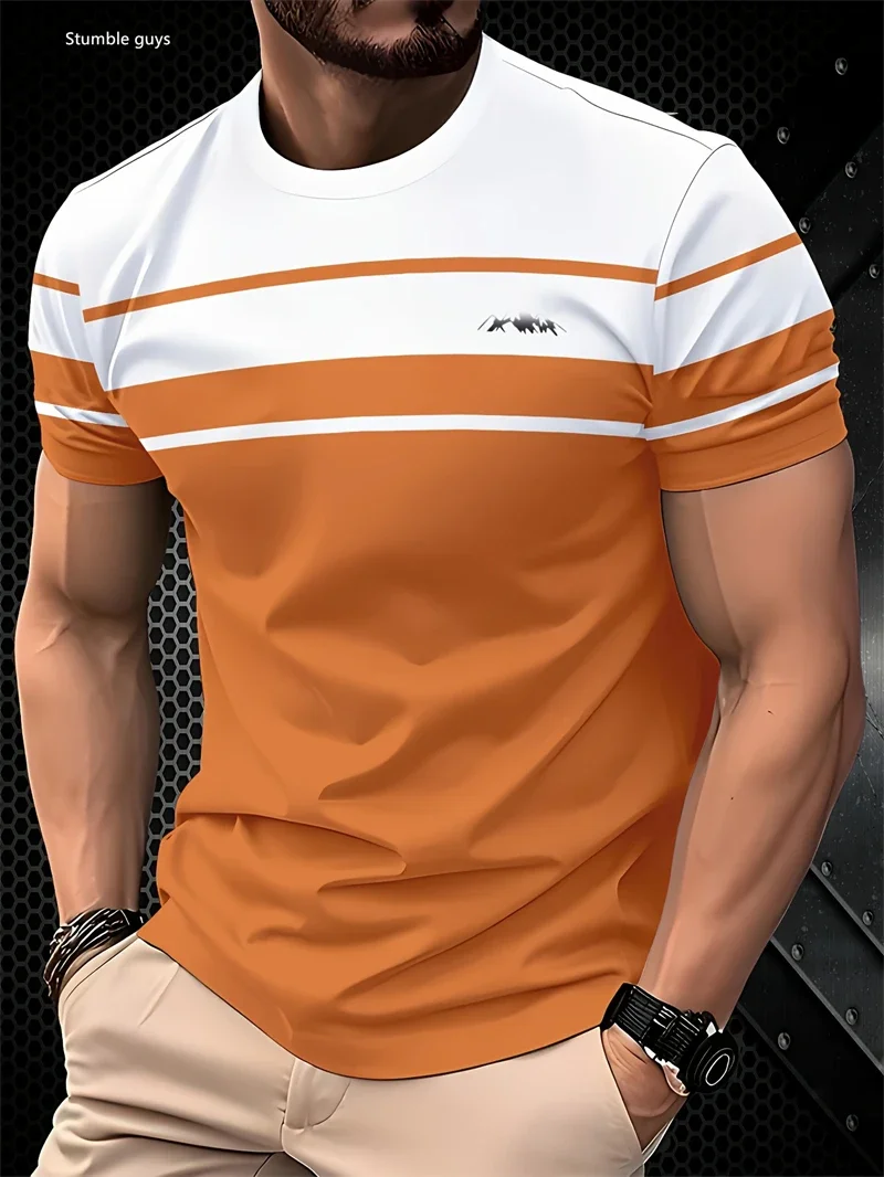 Summer Men's Large Size Casual Tee Anime Inspired Print Short Sleeve Soft Comfortable Loose Sports Jersey Fashion Tops