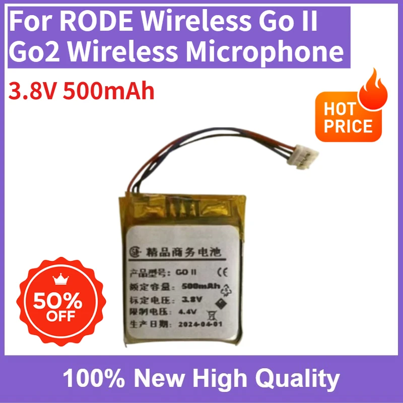 

Replaceable Battery 3.8V 500mAh for RODE Wireless Go II Go2 Wireless Microphone Battery High Quality Brand New