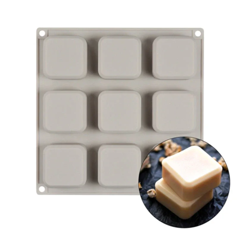 

9 Cavity Soap Molds Silicone Mold For Making Handmade Soap Lotion Bar Square Rectangle Reusable Silicone Soap Making Molds