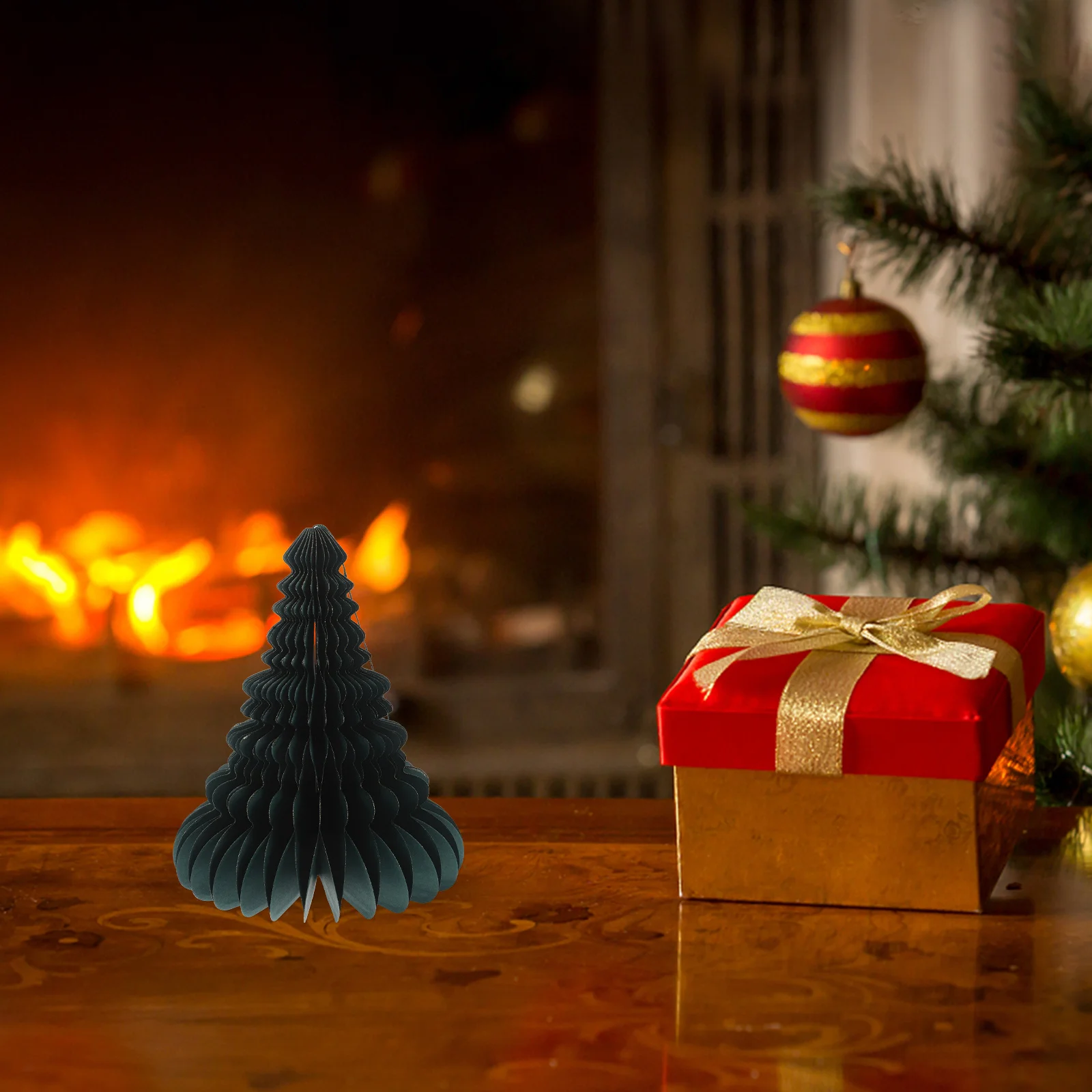 

Tabletop Honeycomb Xmas Tree Decor Small Festive Christmas Tree for Living Room Dining Table Holiday Gathering Decoration