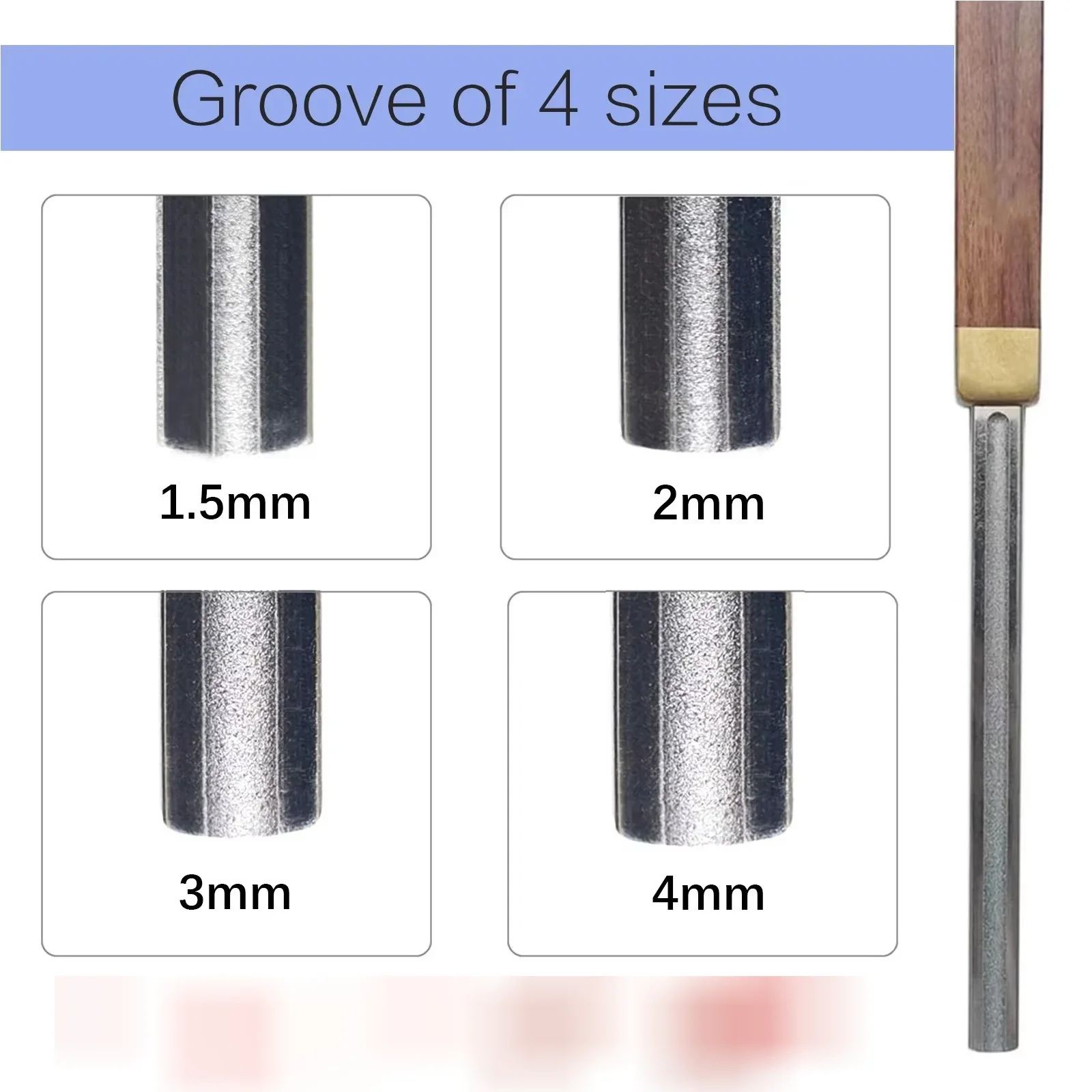 guitar fret file, extra narrow, medium and wide accessory, 4 edges with 2 pieces of fingerboard protector - view 4