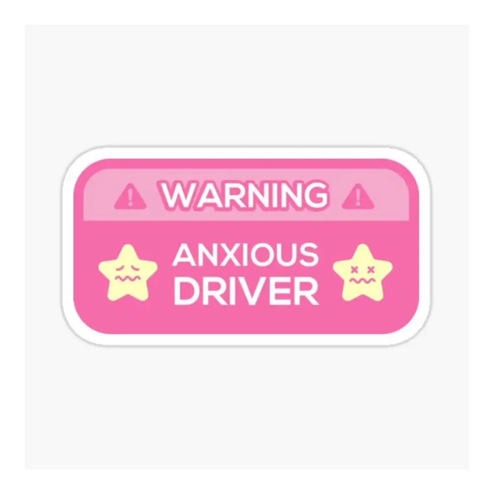 Warning Anxious Driver Bumper Sticker Helmet Flask Cup Laptop Car Vehicle Window Bumper Decal
