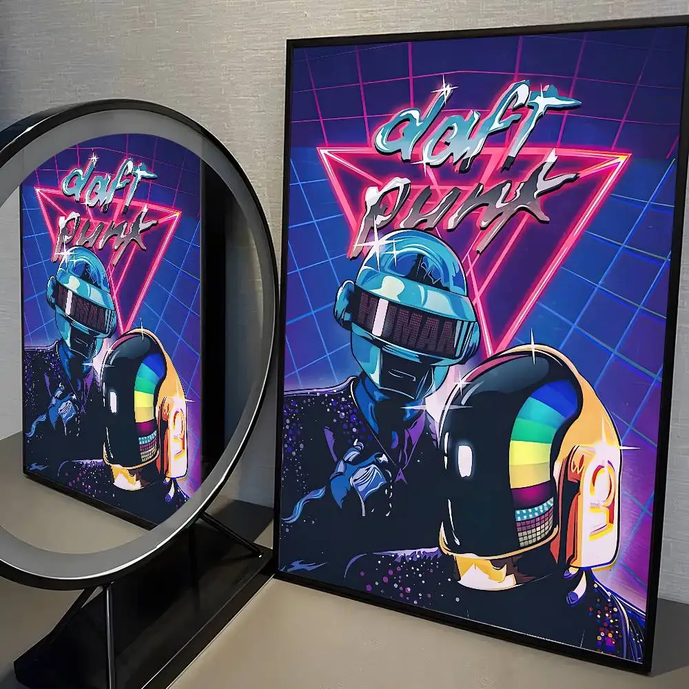 Poster Métal Vintage Daft Punk « Around The World » – Plaque Murale 20,3x30,5 Cm, Style Industriel