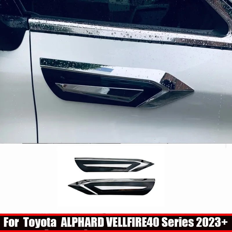 For Toyota Alphard Vellfire 40 Series 2023 2024 ABS Front Side Foliage Leaf Fender Vent Air Outlet Body Trim Auto Accessories