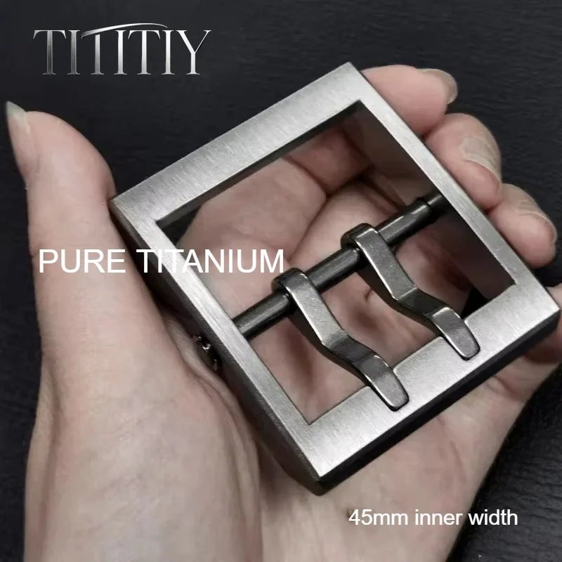 New 45mm Thick Solid Titanium Buckle Double Prong Pin Buckle - Rust Proof Anti Allergy Men's Widened Waist Band Clasp Head