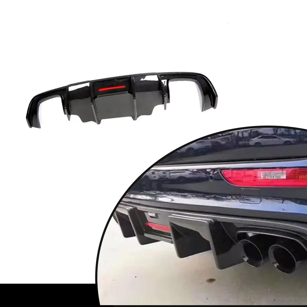 

High Quality Carbon Fiber Rear Bumper Diffuser With Light For Audi Q5 12-18