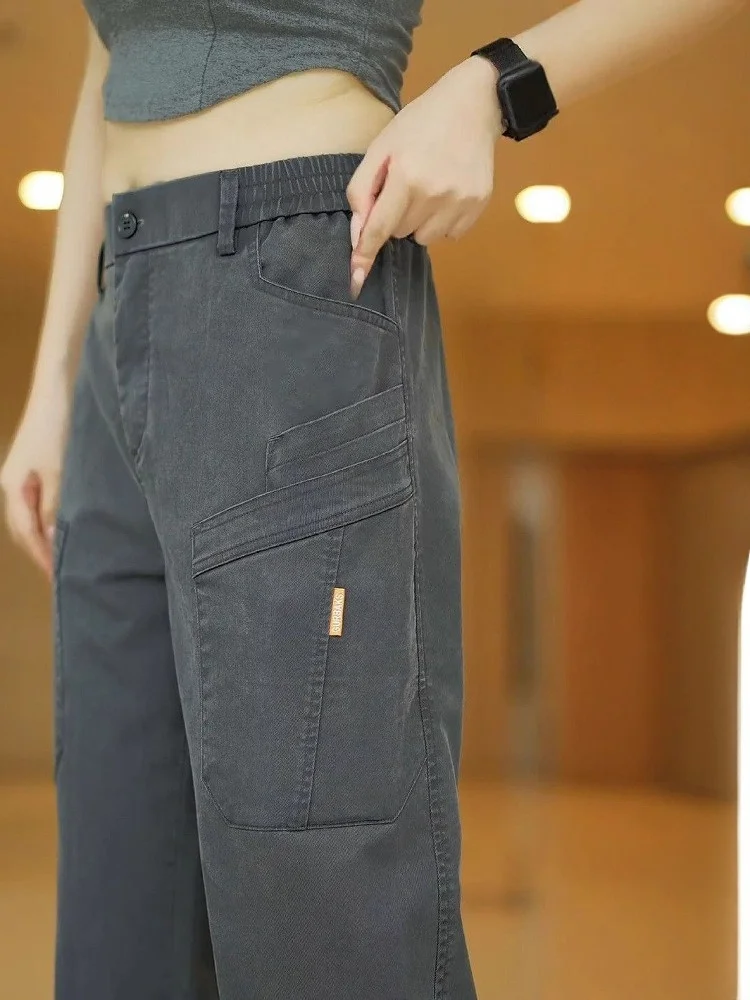 

American Sle Workwear Straight Leg Casual Pants Men's Summer Qui Dry Loose Wear Resistant Busin Trousers Wide Leg Men'...