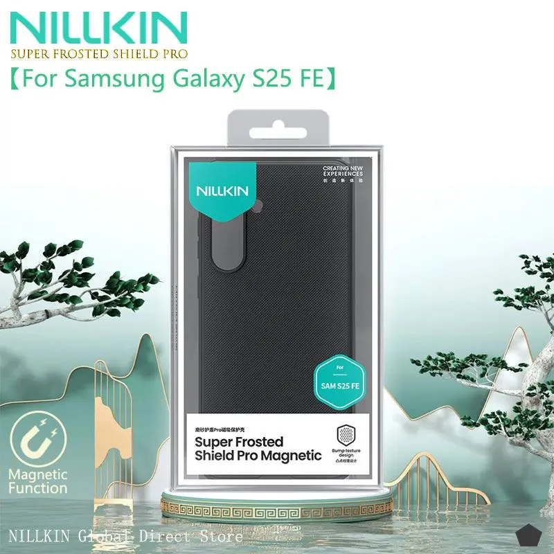 Para Samsung S25 FE Case, NILLKIN Frosted Shield Pro, proteção de pára-choques de 4 cantos, à prova de poeira e anti-impressão digital, recortes precisos