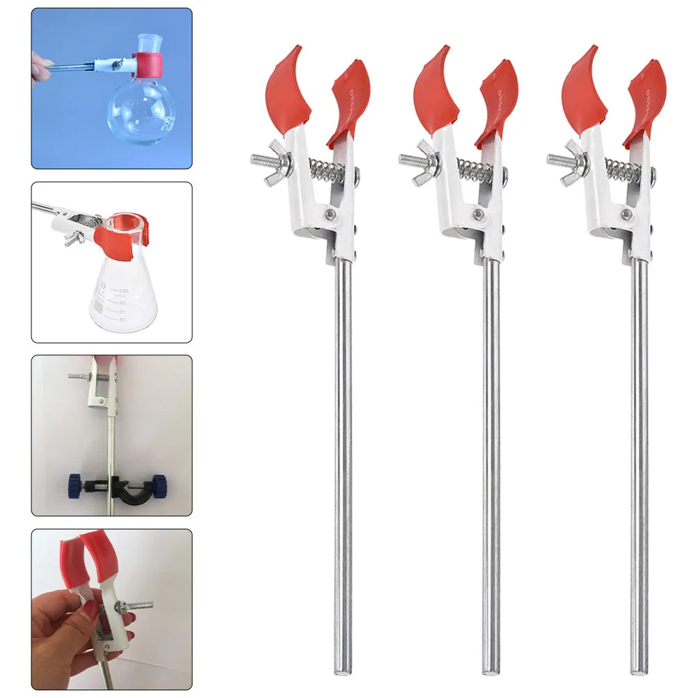 

3pcs Flask Clamp High Hardness Anti-Slip Beaker Clamp Laboratory Supplies For Scientific Experiment Tube Holder Titration Table