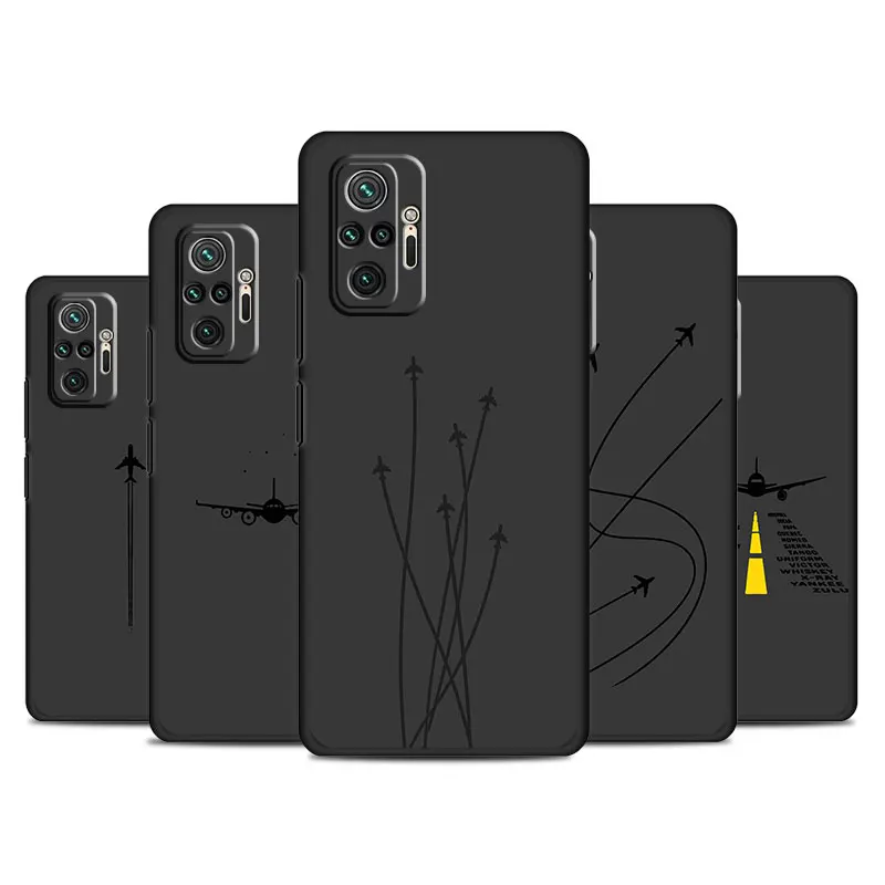 phone Cases for Xiaomi Redmi Note 9 13 case 11S 13C 10 5G 12 Pro 12S 12C 7 fundas Antiscratch cover Altitude Aircraft Line Art