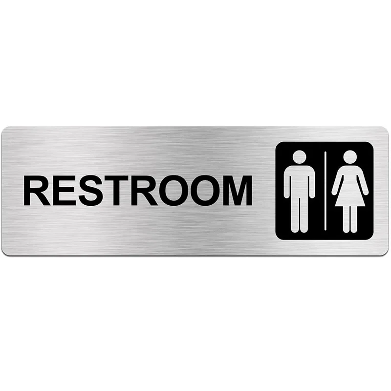 Aluminum Sign Public Restroom Signage Men's and Women's Toilet Signs Hotel Shopping Mall Catering Restroom Door Sticker