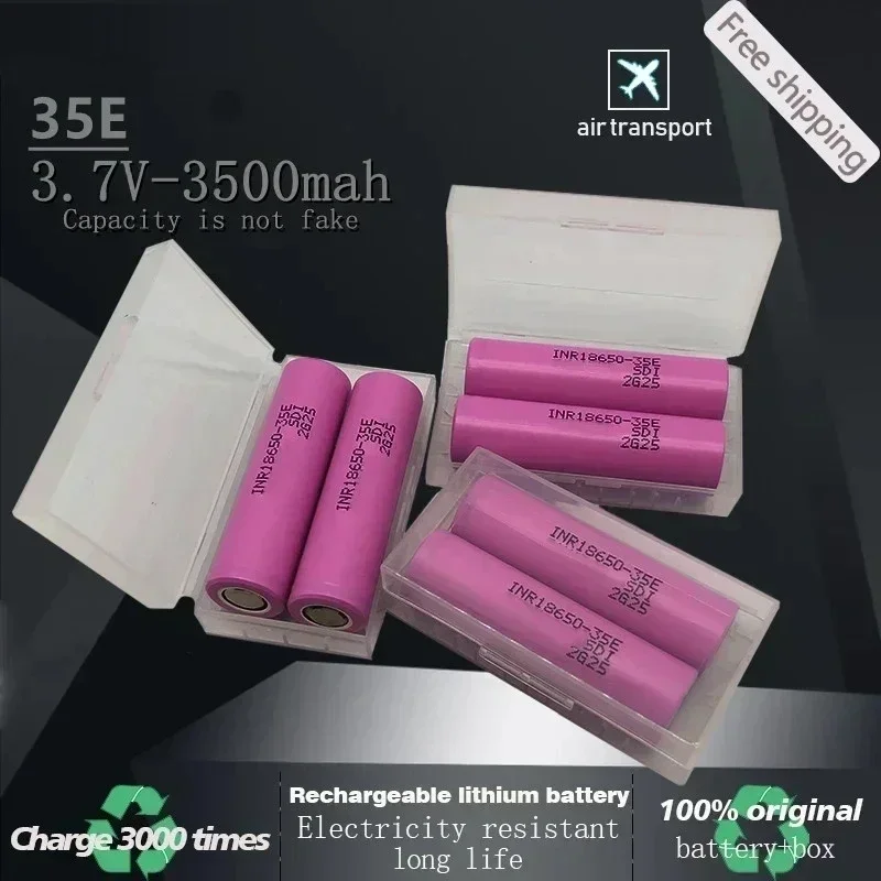 Rechargeable Li-Ion Battery, 18650 3500 20 mAh Discharge Inr18650 35e 3500mAh 18650 3.7V, 100% Original