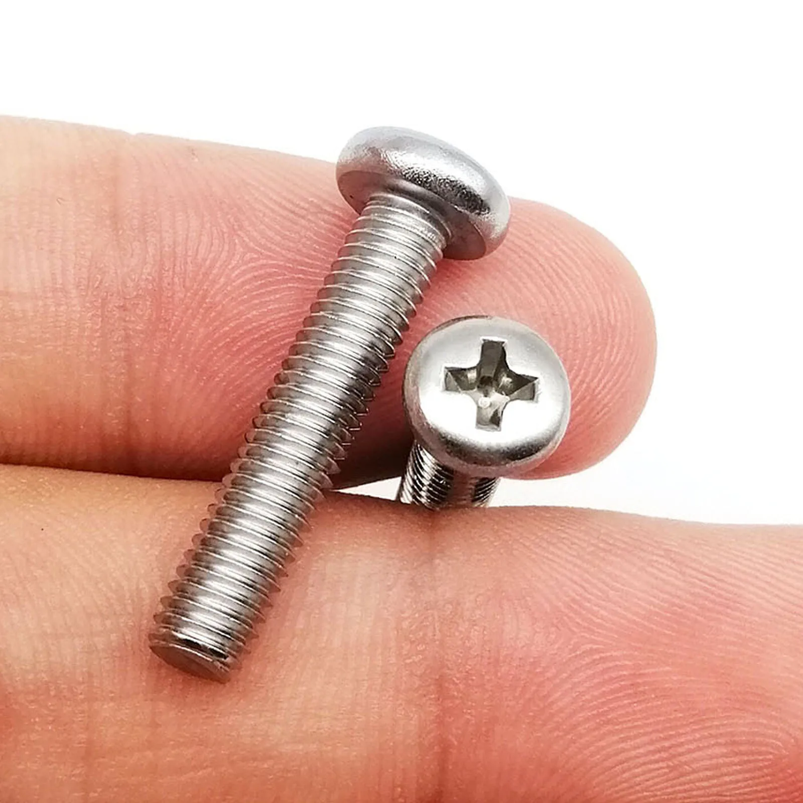 HZYUEGOU 50 Stück M1 M1.2 M1.4 M1.6 M2 M2.5 M3 M4 Mikro Kleine Schwarze A2 304 Edelstahl Kreuzschlitz-Phillips-Flachkopfschrauben Rundbolzen – Detail 3