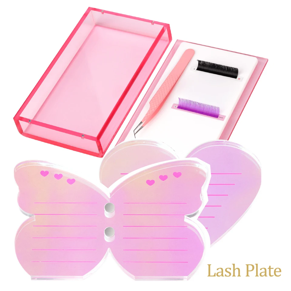 Aguud False Eyelash Extension Storage Box Eyelash Display Board Glue Pallet Tray Adhesive Holder Acrylic Lashes Plate