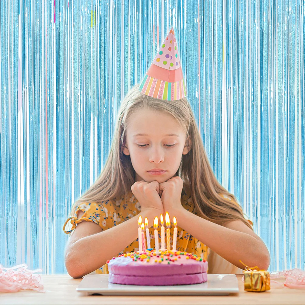 

2Pcs Fringe Curtain Door Decor Plastic Tassel Foil Streamers Luxury Soft Texture Wedding Party Backdrop Birthday Bachelorette