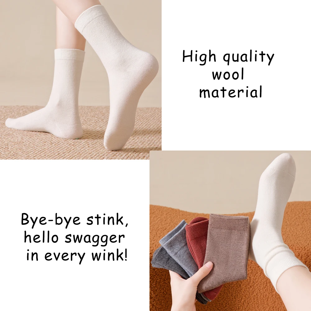 1/3 Paar 100% Merinowolle Crew-Socken für Damen, Ultra Weiche Warme Thermosocken, Nahtlose Zehenpartie, Schwangerschafts- und Erholungssocken, Wintergeschenk – Detail 11