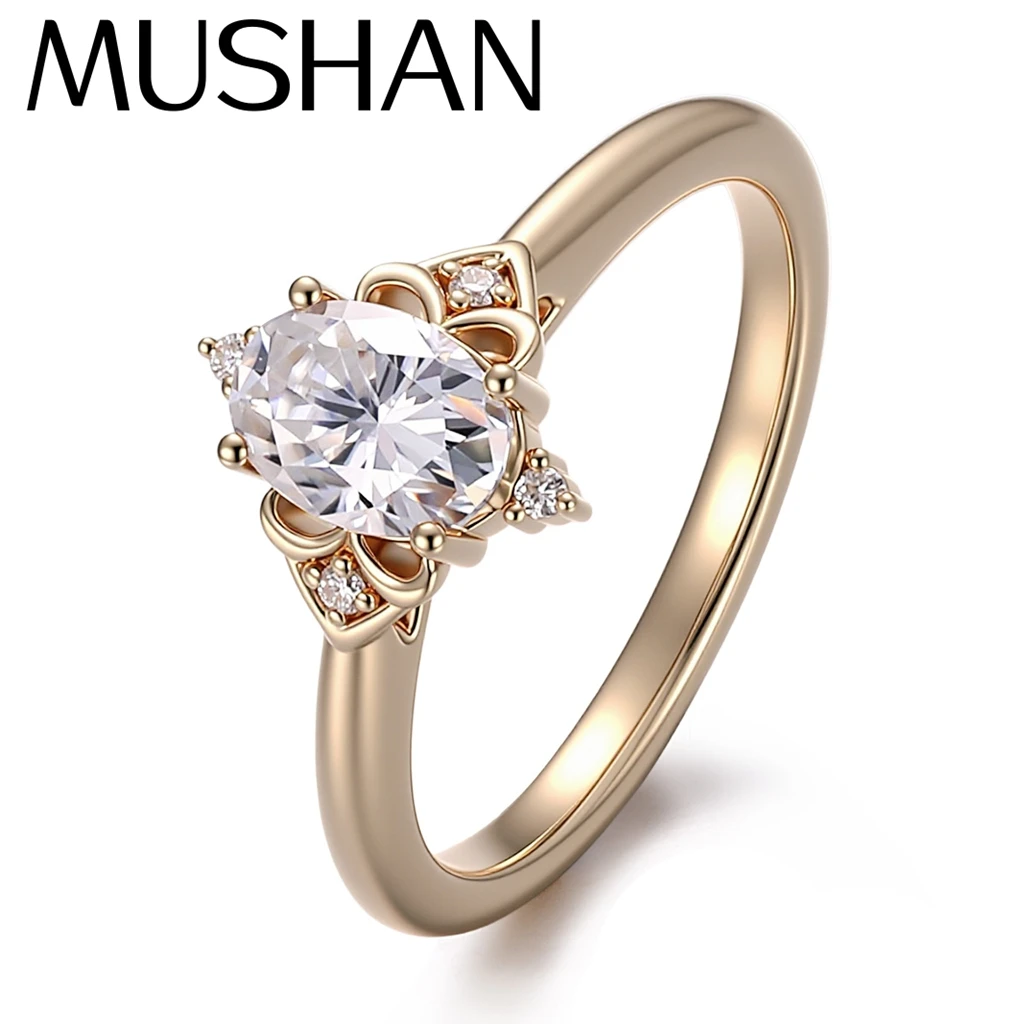 

MUSHAN Bespoke Jewelry D VVS1 Moissanite Diamond Ring Band Platinum PT950 10K 14K 18K Gold Jewelry Rings For Women Wedding Party