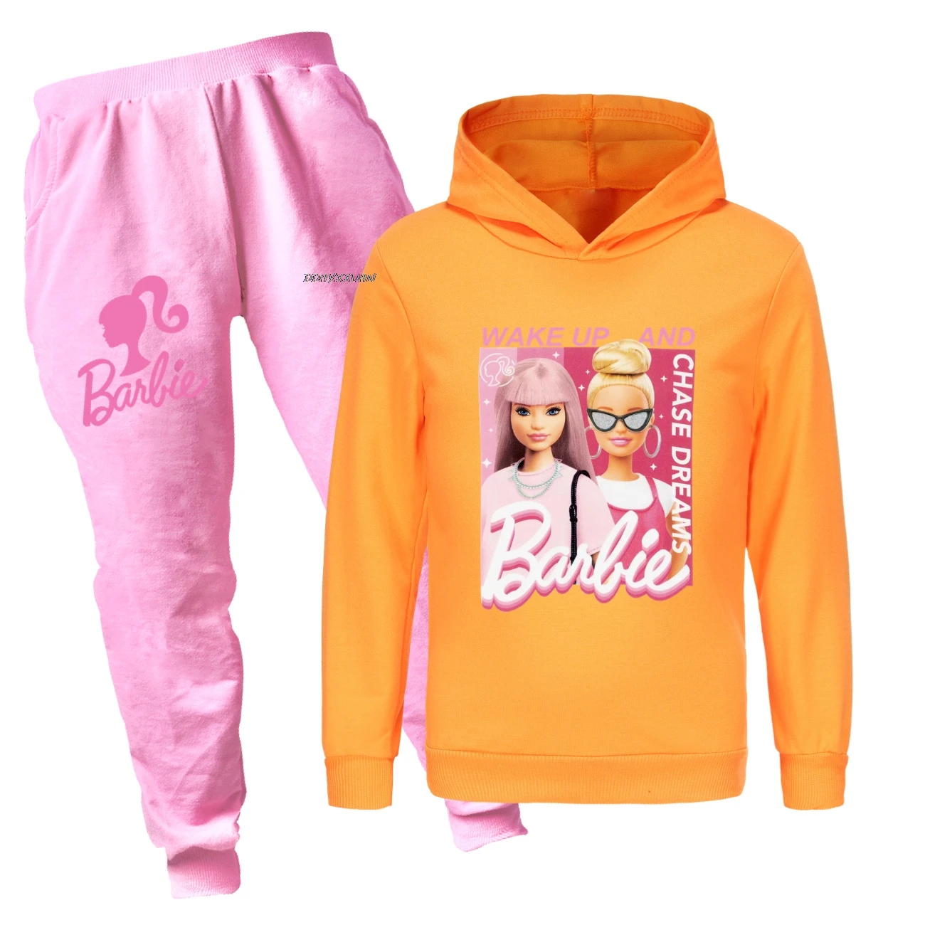 Barbie Clothes Kids Clothing Set Baby Girls Cartoon Hoodie Pants 2pcs Suits Children\'s Clothing Boys Tracksuits