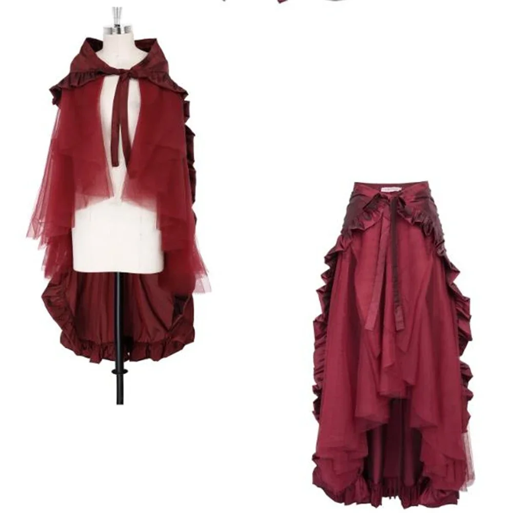 البوب الأوروبية الأمريكية الإناث البخار الشرير القوطية تنّورة ملفوفة فيكتوريا كشكش القراصنة تنورة فستان التنانير ملابس الحفلات القوطية