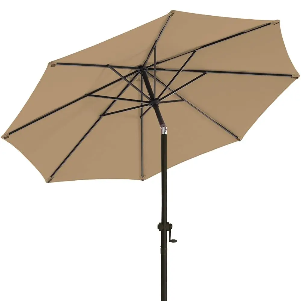 

11 Ft Patio Umbrellas Outdoor Table Market Umbrella With Push Button Tilt/Crank, 8 Sturdy Ribs, Fade Resistant Waterproof