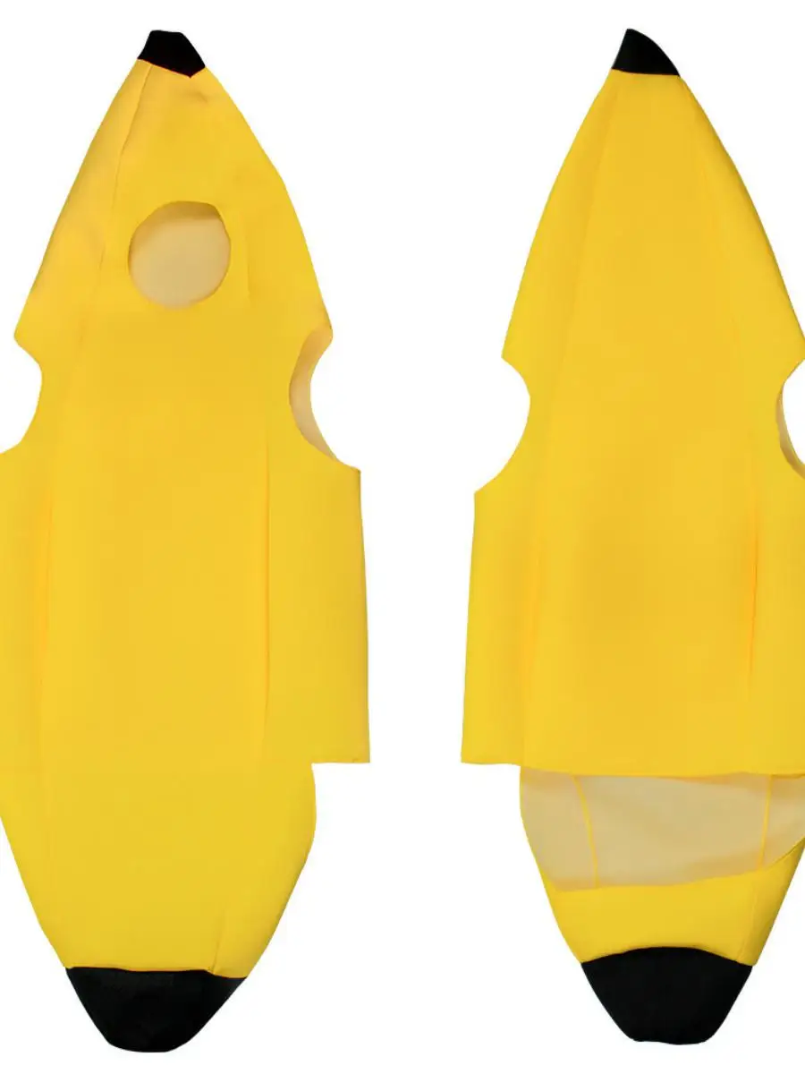 새로운 성인용 바나나 슈퍼히어로 할로윈 재미있는 과일 코스튬 코스프레 애니메이션 인형 의상 공연복 폴리에스터 소재