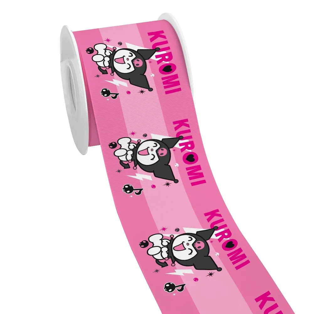 Japan Cartoon Sanrio Kuromi Pink Grosgrain Ribbon for Gift Wrapping DIY Sewing Art 10yards Satin Ribbon