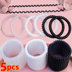 Fashion Elastic Transparent Telephone Wire Hair Bands Girl Woman Hair Accessories Band Headwear Hair Rope Spiral Shape Hair Ties