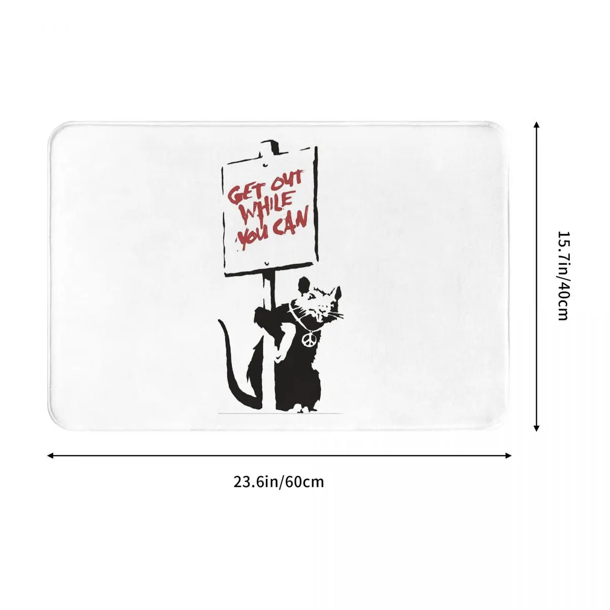 Get Out While You Can Banksy Graffiti Doormat Dust-proo Carpet Rug Kitchen Entrance Home Floor Mat for Bathroom Footpad Mats