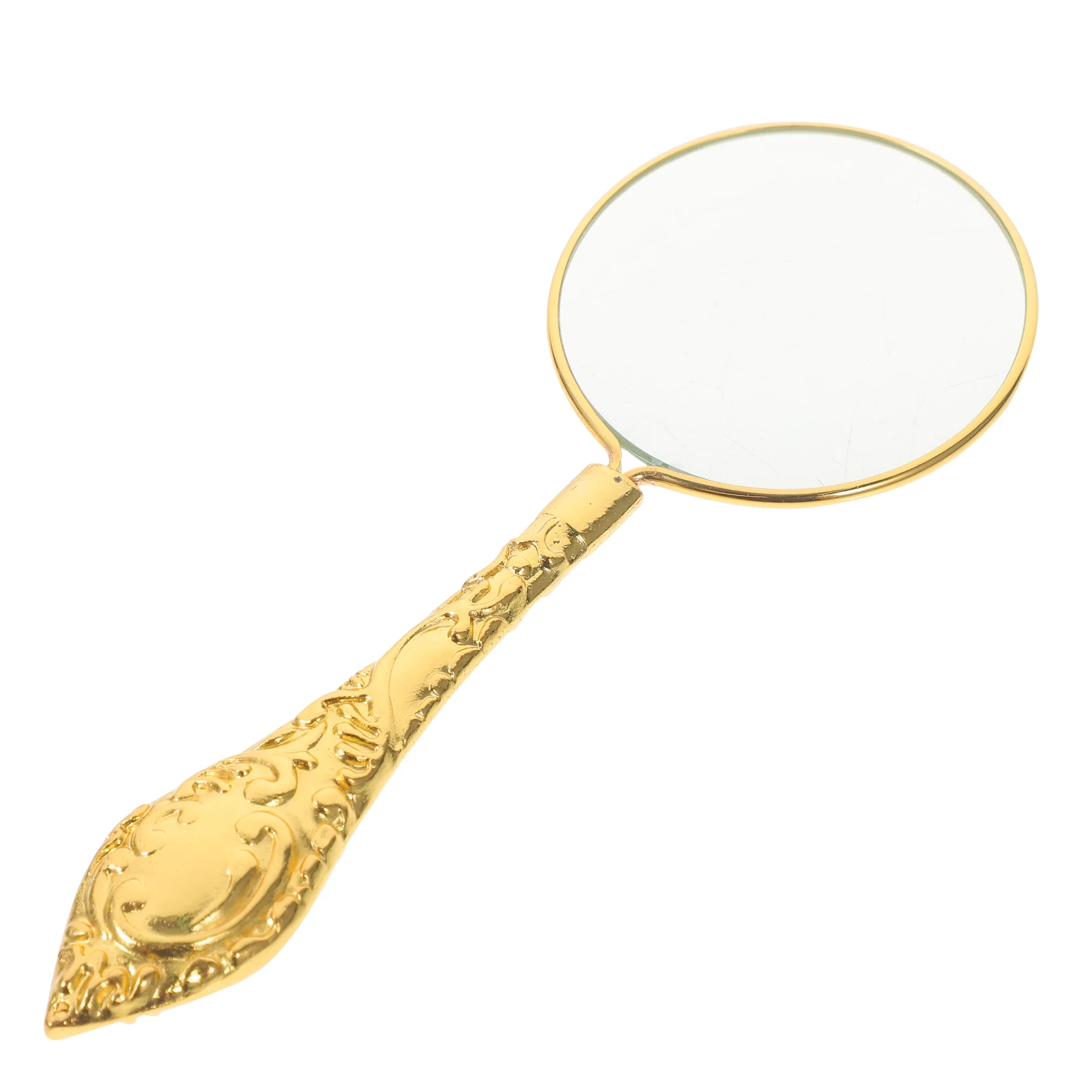 

Handheld Magnifying Glass 5x European Style Small Embossed Portable Reading Accessory Decorative Magnifier Tool Elderly