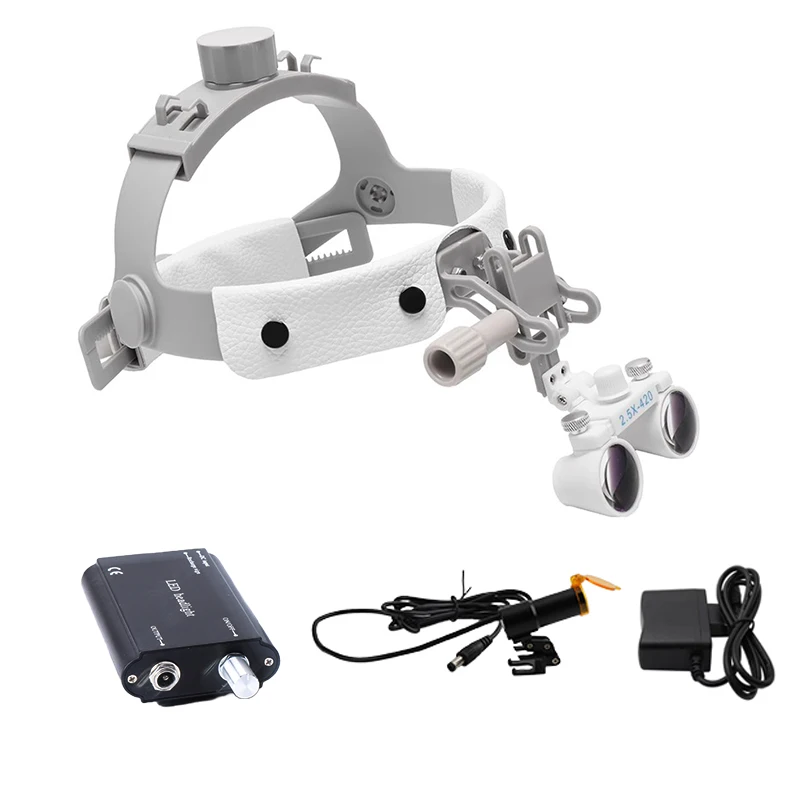 

320-420 mm Dental Binocular Magnifier 3.5X Optical Glass Ultra-light Helmet Magnifying Glass Wide Field of View Dental Loupes