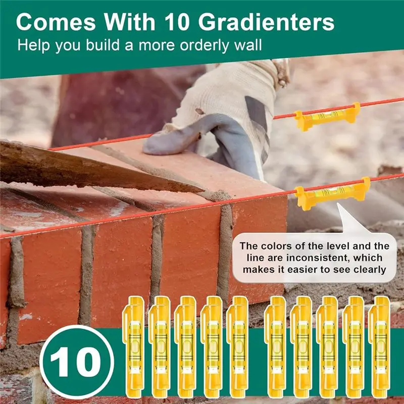 ABFA 2 Pack Mason-Line مع مقبض، بكرة خط ملتوية 540 قدم 18 قابلة لإعادة التحميل مع 10 مستويات مدمجة، خط نايلون مضفر #3