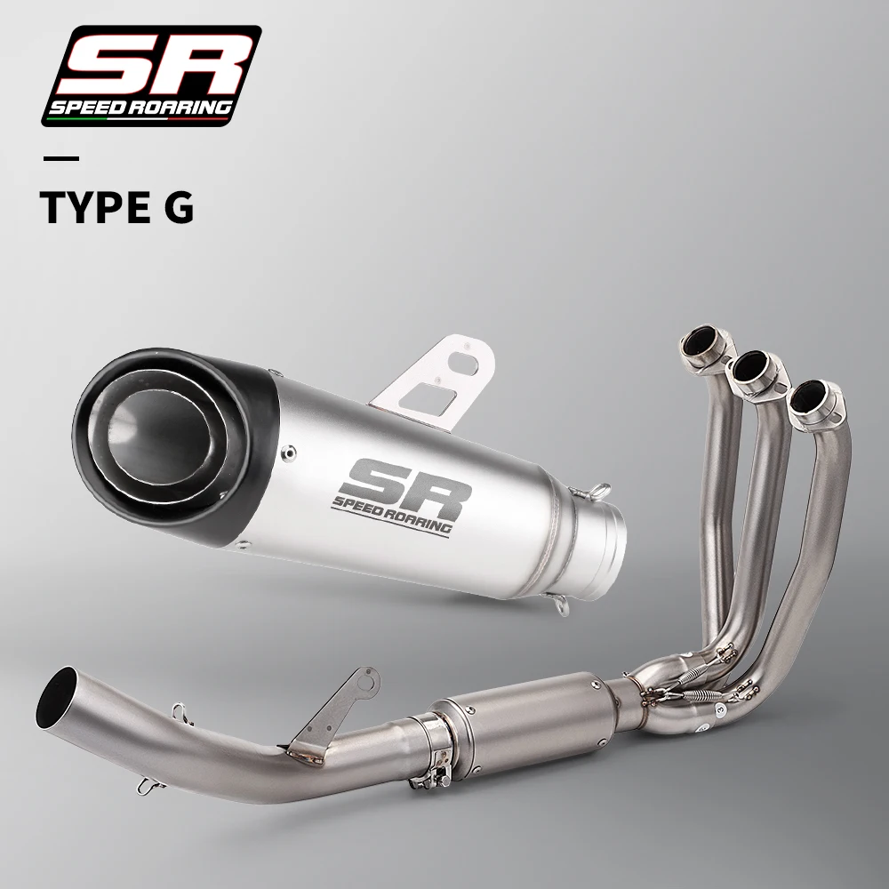 For Motorcycle CFMOTO 675SR 675R 675NK Full Exhaust System Exhaust Muffler Escape Modify 675SRR Front Link Pipe 51MM