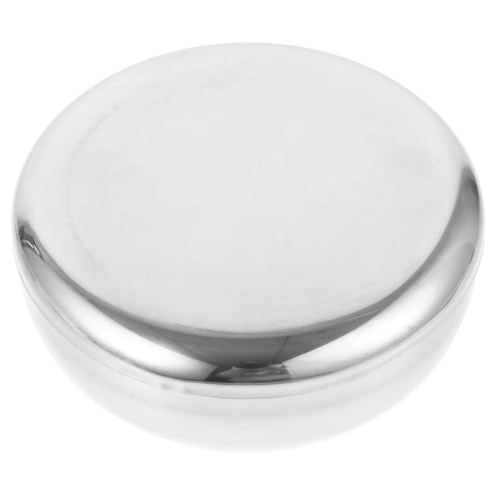 Stylish Stainless Steel Shave Soap Bowl Portable Shaving Mug for Traditional Wet Shaving Men Silver 52Mm Height 73Mm Diameter