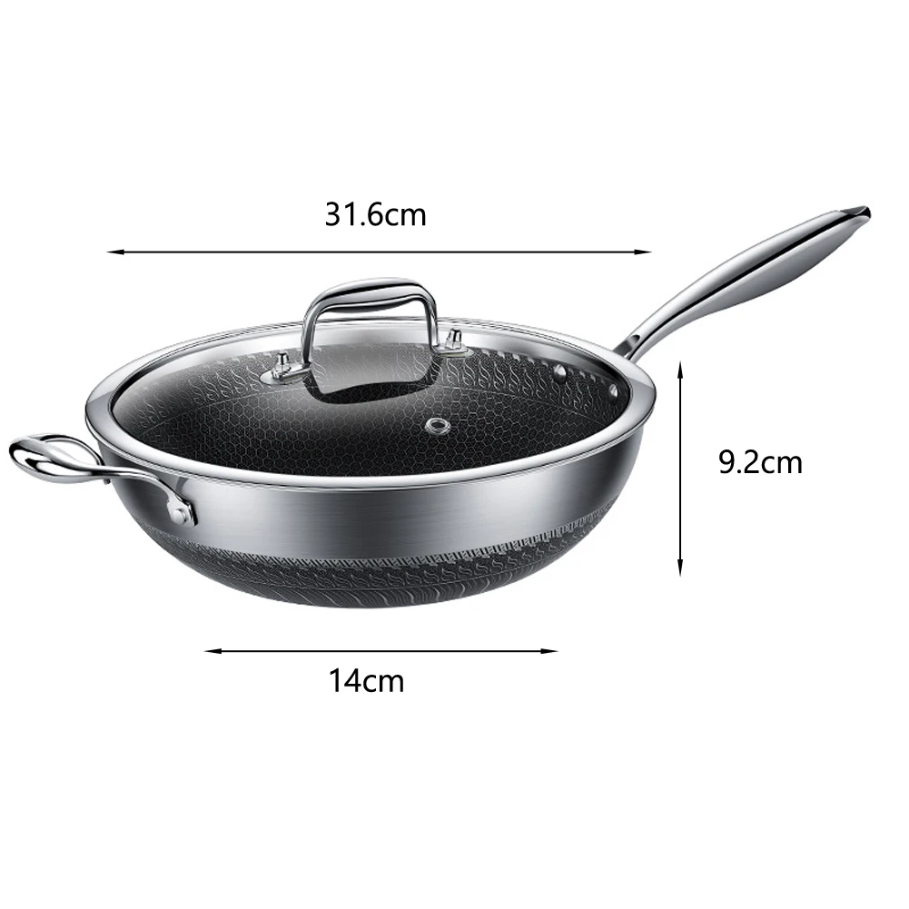 Silver 316L Stainless Steel Pan Induction Compatible Pan Superior Durability Rust Resistance Energy Efficiency
