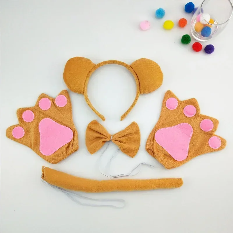 大人と子供のための豪華なライオンのヘッドバンド、誕生日パーティーのための漫画の動物の耳、コスプレ衣装、クリスマスとハロウィーンの帽子