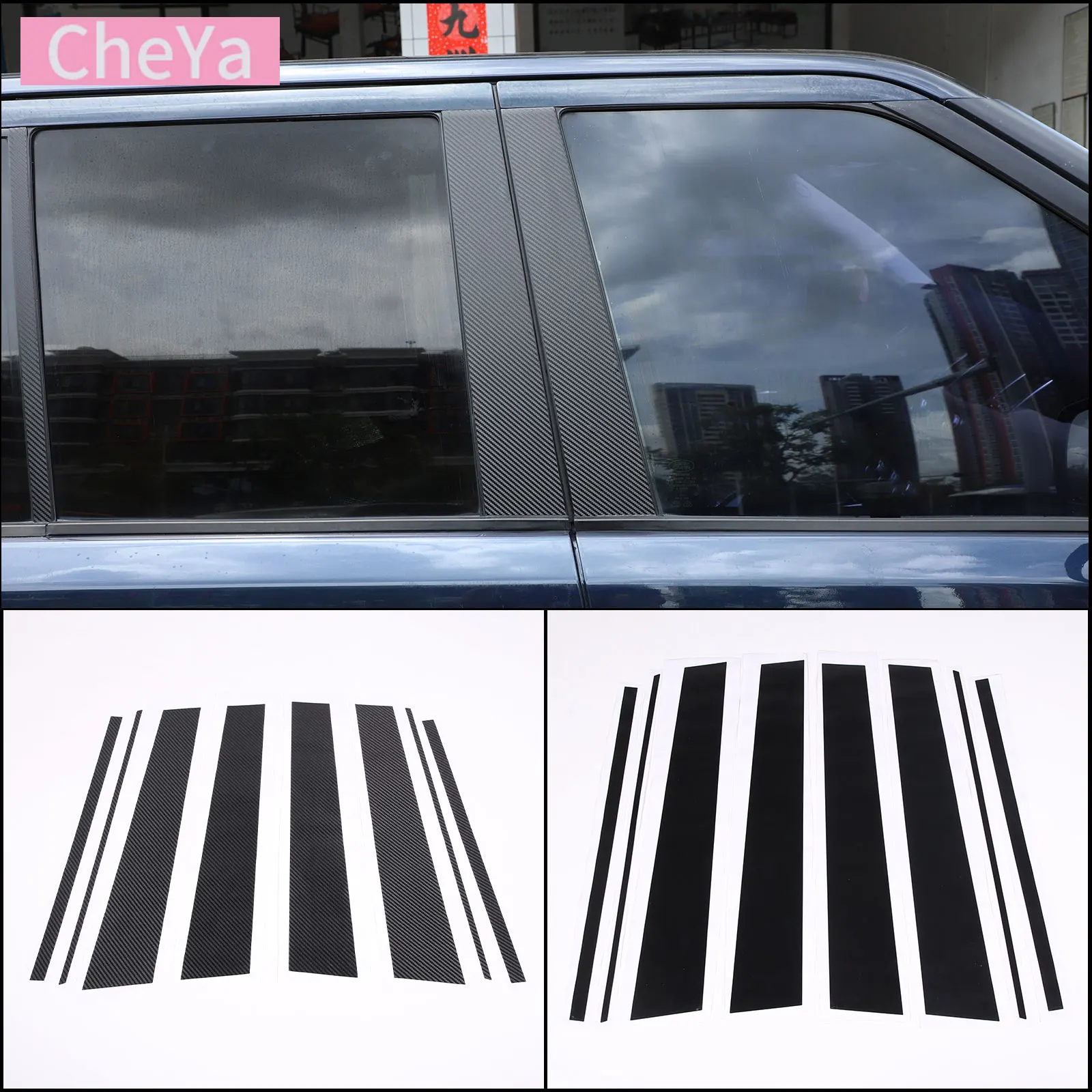 

PVC Sticker Car Door Window Center B Pillar Post Trim Cover Sticker for Land Rover Range Rover Sport 2005-2013 Exterior Accessor