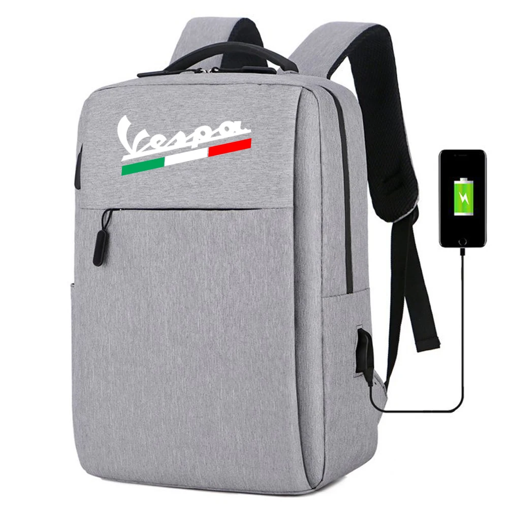 Untuk Vespa 2023 Ransel Tahan Air Baru dengan Tas Pengisi Daya USB Ransel Perjalanan Bisnis Pria