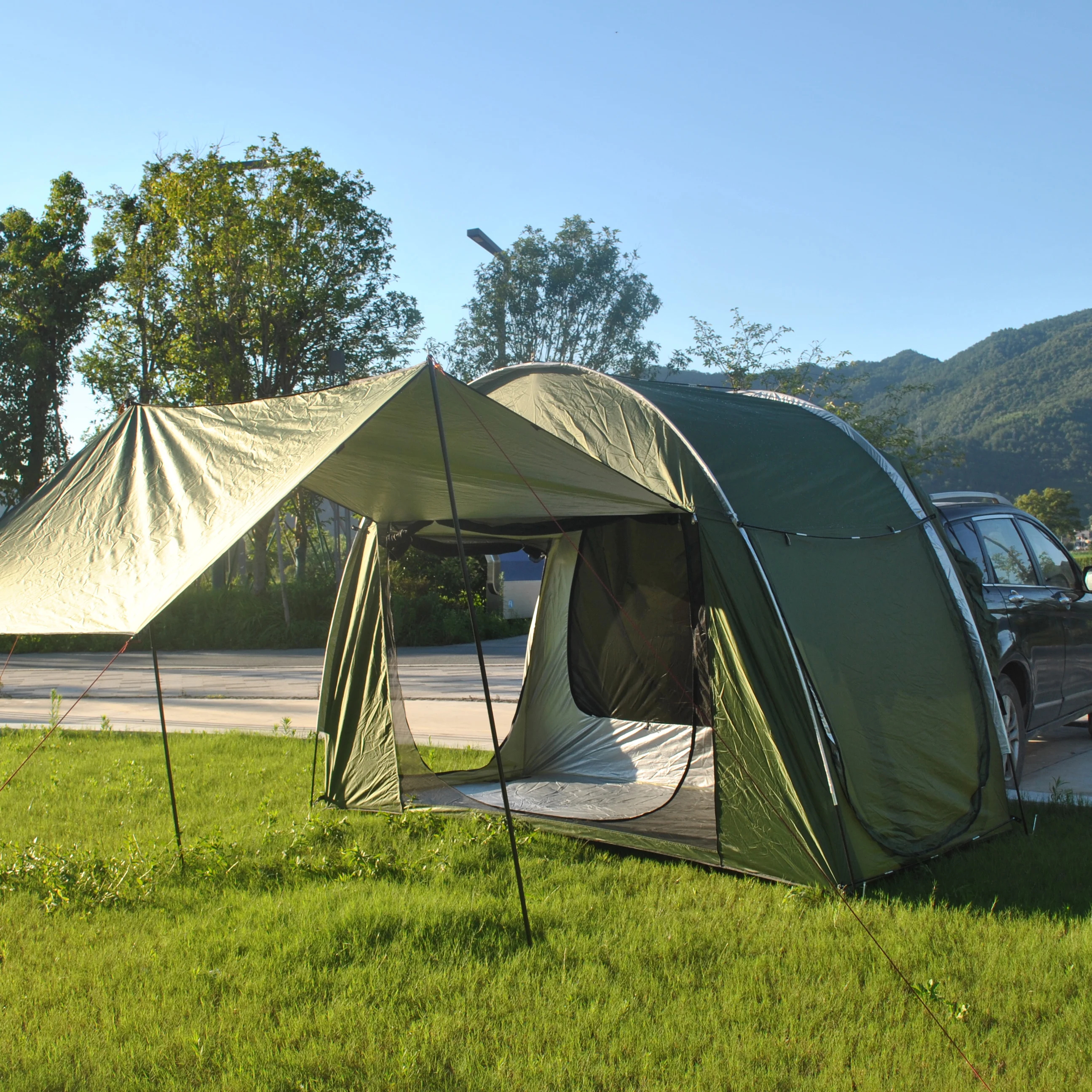 

Outdoor SUV Car Rear Extension Tent Car Rear Tent With Canopy Self-Driving Tour Wilderness Anti-Mosquito Canopy,Trunk bed tent