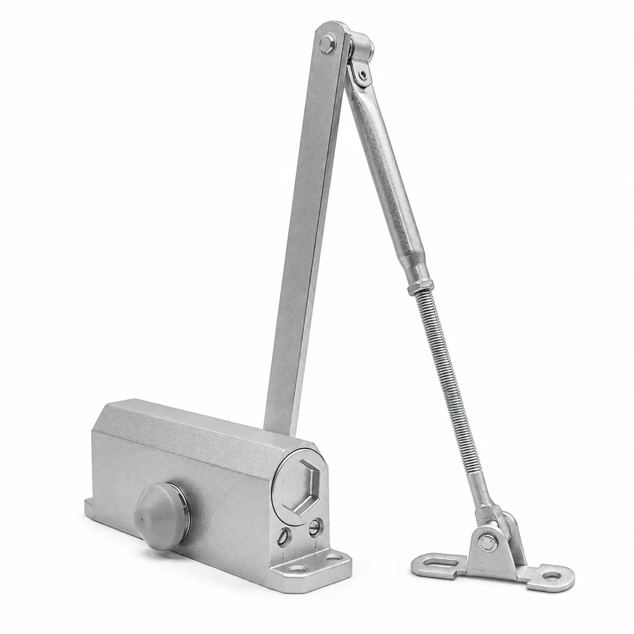 Hydraulic Automatic Door Closer, Household Metal Buffer Door Closer, Silent Door Control Hardware, Spring Automatic Door Closing Device, Adjustable Closing Speed, Closing Force, and Buffering Effect, Suitable for Residential Doors, Interior Doors, Wooden Doors, and Fire Doors, for Hardware Accessories Repair and Replacement