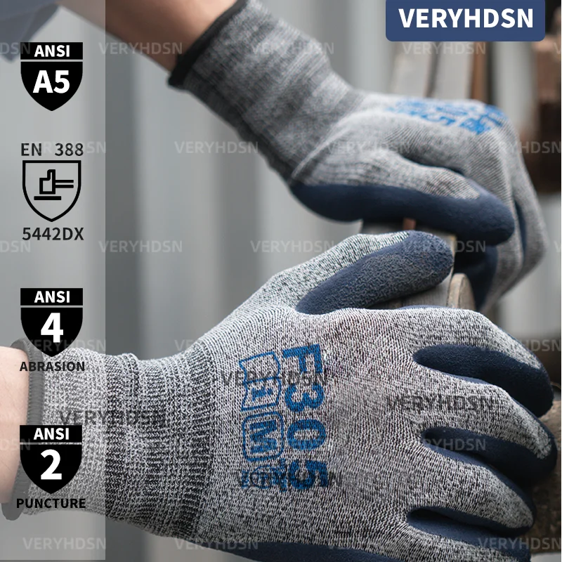 3pairs Safety Work Gloves For Men&Women Multi-Purpose Cut-Resistant Nitrile Foam Coated Durable & Breathable Firm Non-Slip Grip