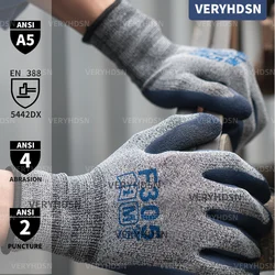 Guantes de trabajo de seguridad, 3 pares para hombres y mujeres, multiusos, resistentes a cortes, recubiertos de espuma de nitrilo, duraderos y transpirables, agarre antideslizante firme