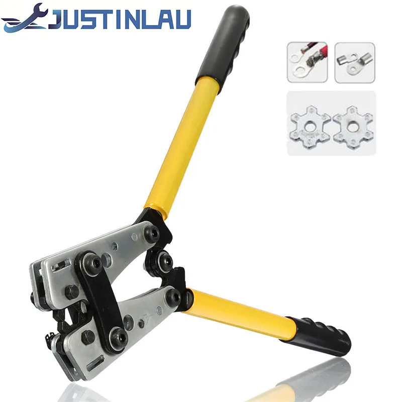 

JUSTINLAU 6-50 mm Crimp Tube Terminal Crimper Plier Tool Battery Cable Lugs Hex Crimping Tool Cable Terminal Plier Hand Tool