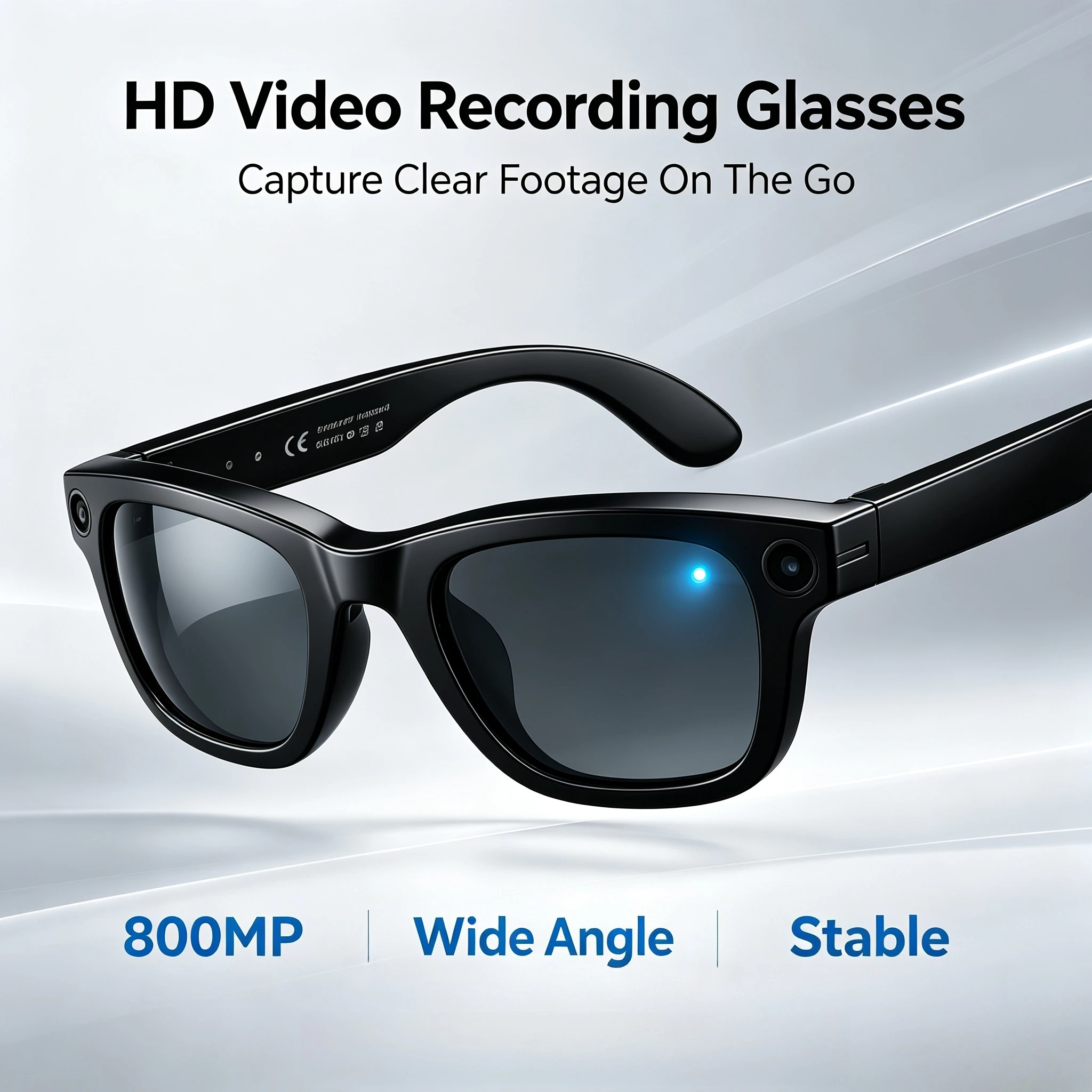 New Upgrade 800W Pixel Smart Sunglasses, Built-in Camera, Video Recorder, AI Photo Recognition, Voice Intercom & Multi-Language Translation, Bluetooth Call Smart Glasses