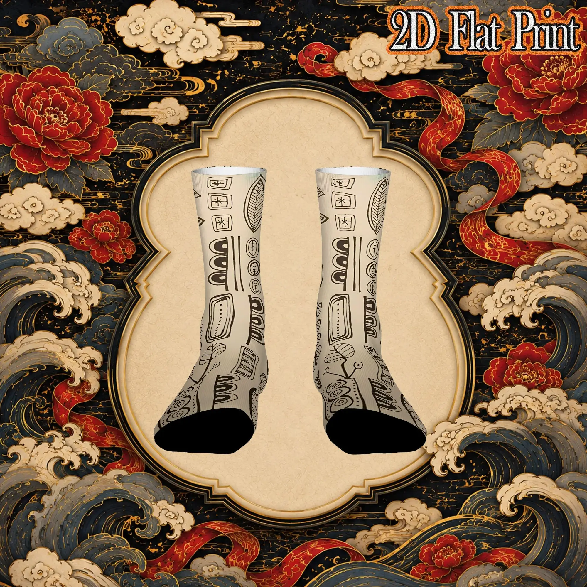 Ethnic Abstract Shape Pattern Trendy Men's compression Socks Unisex items Crew Sock Cycling socks