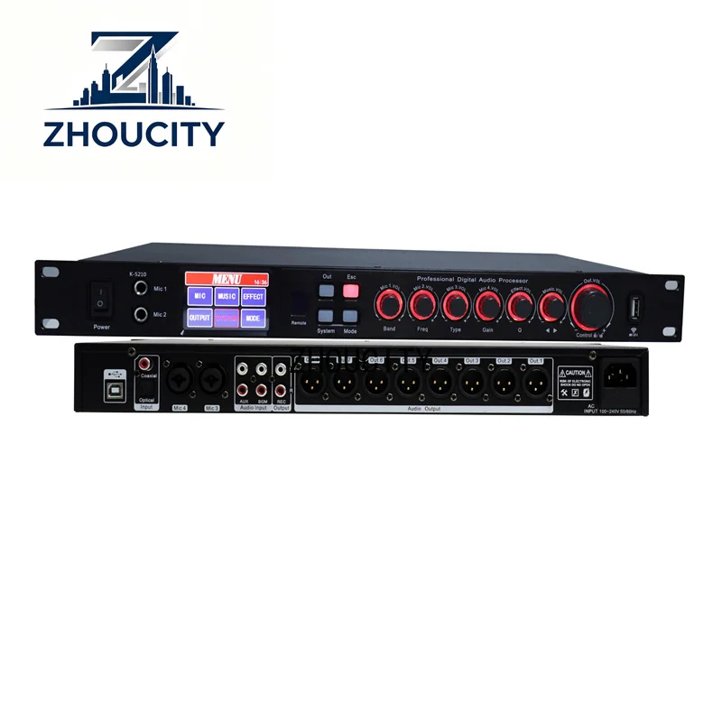 Professional Digital Processor K5210 8in 2out dsp speaker management pro audio processor pro stage audio equipment