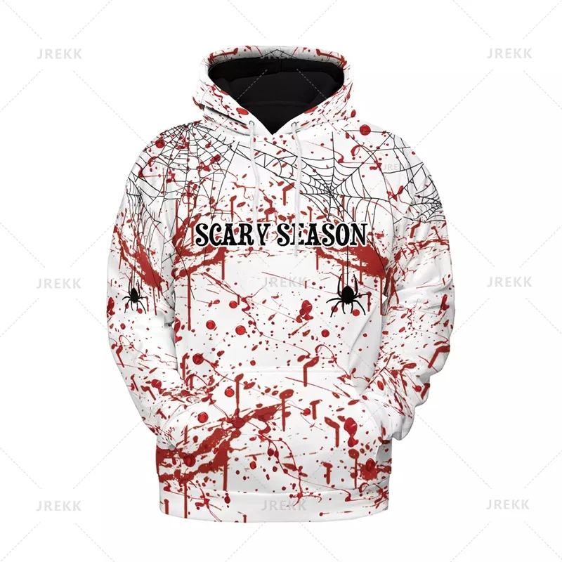 Horror Bloody Hoodies Fpr Men And Women Clothes Halloween Party Funny Blood Dark Harajuku Pullovers Sweatshirts Mens Clothing