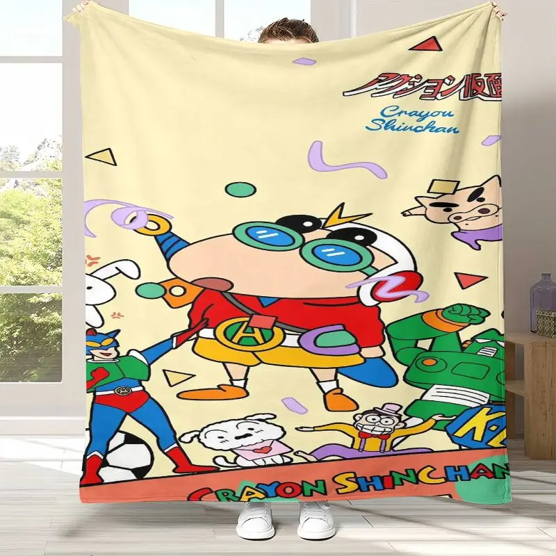 Funny C-Crayon Shin-chans Cartoon Soft Flannel Throw Blanket,Cozy Warm Blanket for Bed,Sofa,Living Room,Picnic,Home Decor,Gift