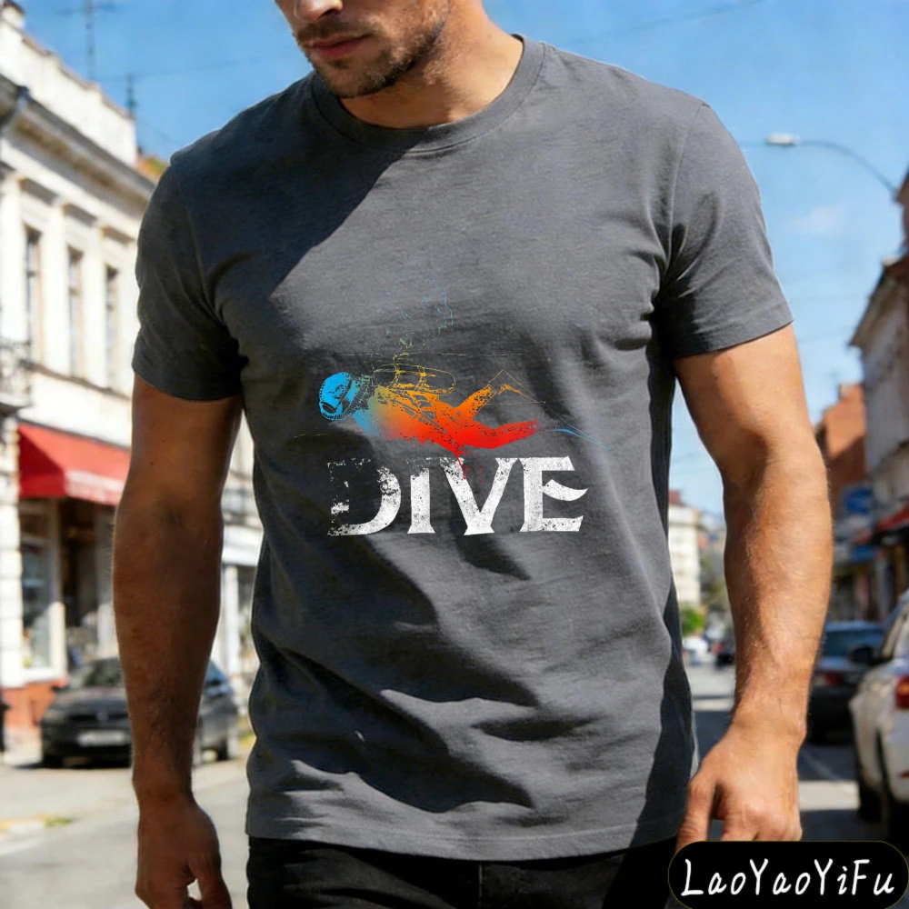 Dive Scuba Diver Graphic Summer Men T-Shirt Casual Fashion Outdoor Adventure Wear for Beach and Travel Gifts Clothes