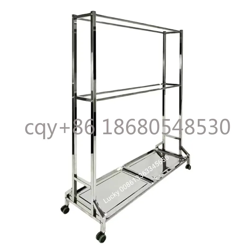 MK2 Stainless Steel Accessories Display Rack Meat Hanging Rack Frame Trolley Cart Metal Dry Goods Display Rack