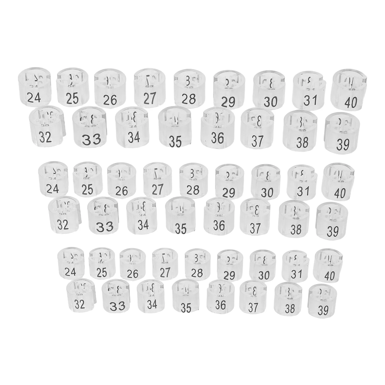 

170Pcs Clothes Size Rings Plastic Hanger Number Tags 24-40 Clothing Rack Size Marker Clips Space Saving Trouser Hangers